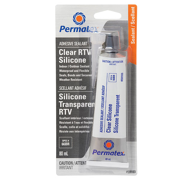 SCELLANT ADHÉSIF SILICONE RTV CLAIR PERMATEX (59103)